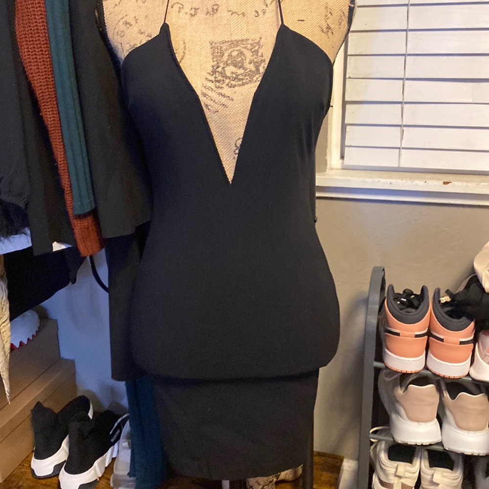 Nasty gal black plunged dress